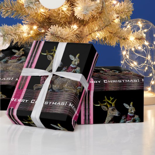 Kerstfeestdieren Cadeaupapier (Feestdagen)