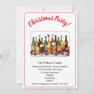 Kerstfeestdranken En Cocktails Kleur Kerstmis Kaart