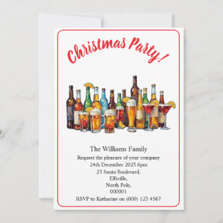 Kerstfeestdranken en cocktails Minimaal Kerstmis Kaart