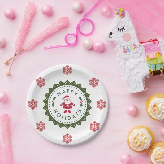 Kerstfeestelijke Cartoon kerstman Papieren Bordje (Feest)