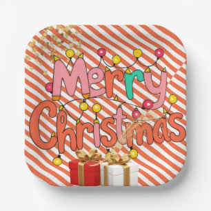 Kerstfeestelijke decoratie ornament papieren bordje