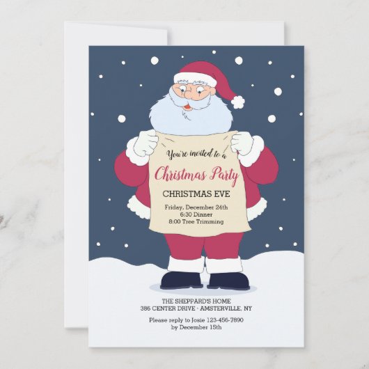 Kerstfeestelijke kerstfeestelijke uitnodiging (Voorkant)