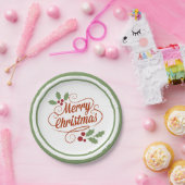 kerstfeestelijke typografie Word Art Papieren Bordje (Feest)