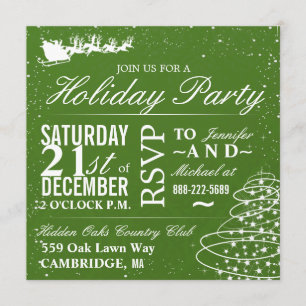 Kerstfeestelijke uitnodiging voor kerstman en slee