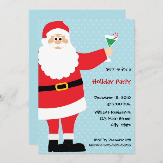 kerstfeestelijke uitnodigingen (Voorkant / Achterkant)