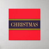 KERSTFEESTELIJKE Vette Helderrode Paarse Strepen Canvas Afdruk (Voorkant)