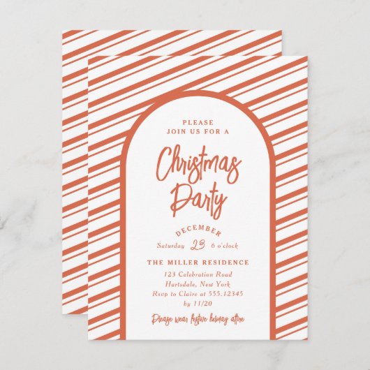 Kerstfeestelijke zachte Arch, helder rood snoeprie Kaart (Voorkant / Achterkant)