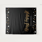 Kerstfeestfeest Bedrijfs Gouden achtergrond Wandkleed (Voorkant (horizontaal))