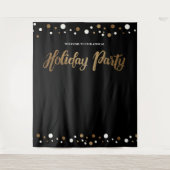 Kerstfeestfeest Bedrijfs Gouden achtergrond Wandkleed (Voorkant)