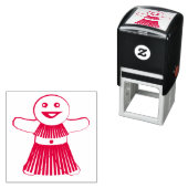 kerstfeestfeestvrouw  zelfinktende stempel (In situ)