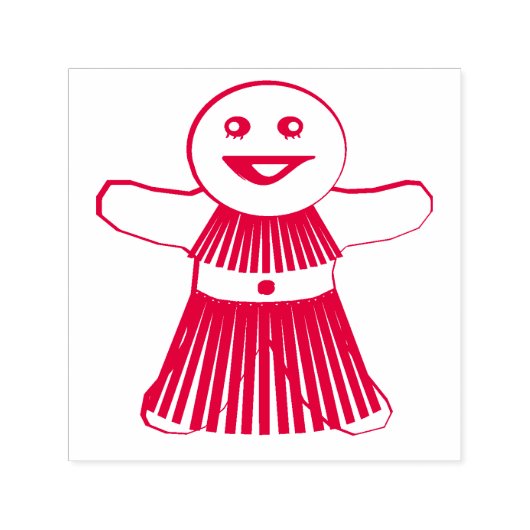 kerstfeestfeestvrouw  zelfinktende stempel (Design)