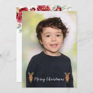 kerstfeestfoto van de schoonheidsjongen kaart