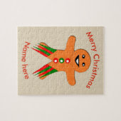 kerstfeestje Gingerbrood Man Aangepast puzzel (Horizontaal)