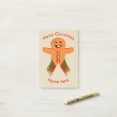 kerstfeestje Gingerbrood Man Post op Pad Post-it® Notes (Op bureau)