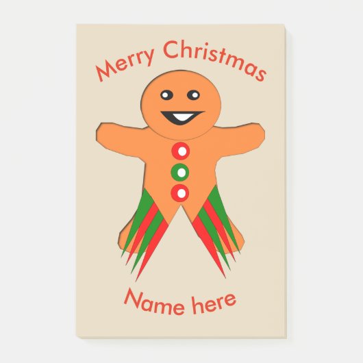 kerstfeestje Gingerbrood Man Post op Pad Post-it® Notes (Voorkant)