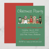 Kerstfeestje Hond Lelijke Feest Trui Rood Groen Kaart (Voorkant / Achterkant)