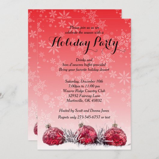 kerstfeestje kaart (Voorkant / Achterkant)