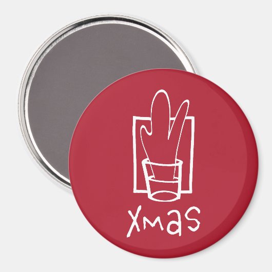 Kerstfeestje Magneet (Voorkant / Achterkant)