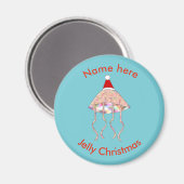 kerstfeestjellyfish Custom Magnet Magneet (Voorkant / Achterkant)