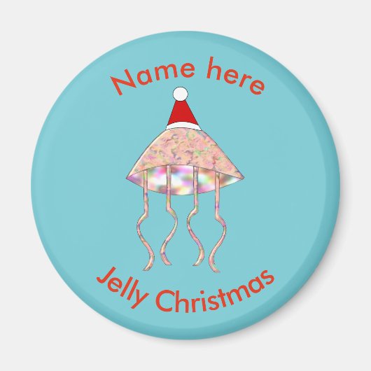 kerstfeestjellyfish Custom Magnet Magneet (Voorkant)