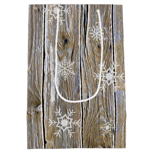 Kerstfeestjes Cowboy Boots en Pet Snowflakes Medium Cadeauzakje (Achterkant)