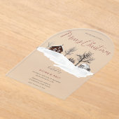 Kerstfeestjes, gezelschap/familie, prettige kerst acryl uitnodigingen (Laagn)