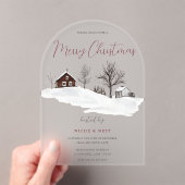 Kerstfeestjes, gezelschap/familie, prettige kerst acryl uitnodigingen (Insitu (Draagbaar))