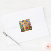 Kerstfeestjes Rechthoekige sticker (Envelop)