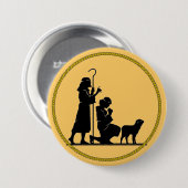 kerstfeestjes Silhouette Ronde Button 7,6 Cm (Voorkant /achterkant)