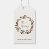 kerstfeestjes van het seizoen cadeaulabel (Voorkant)