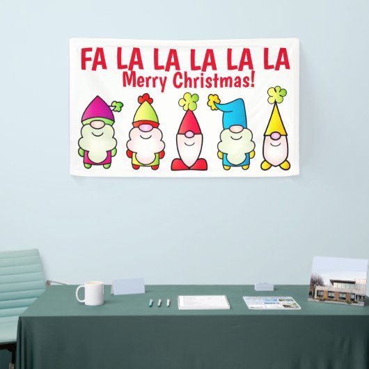 Kerstfeestjes zingen spandoek (Beurs)
