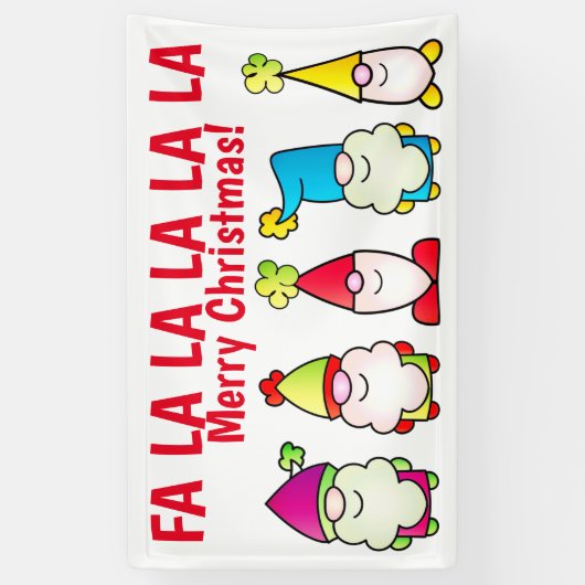 Kerstfeestjes zingen spandoek (Verticaal)