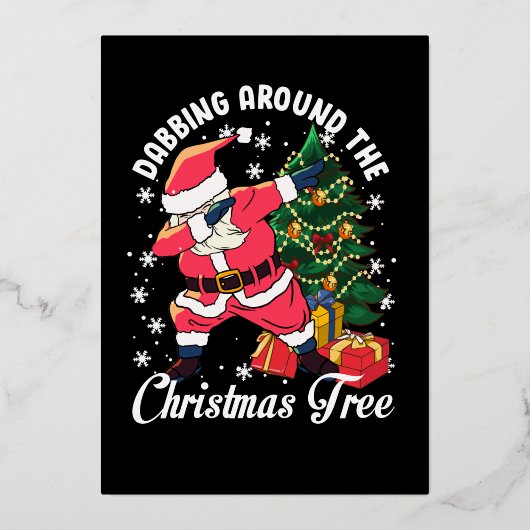 kerstfeestkaart folie uitnodiging (Voorkant)