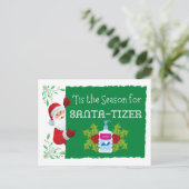 kerstfeestkaart "Santa-tizer" Feestdagenkaart (Staand voorkant)