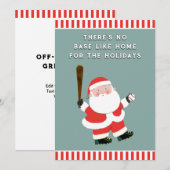 Kerstfeestkaarten voor honkbal feestdagenkaart (Voorkant / Achterkant)