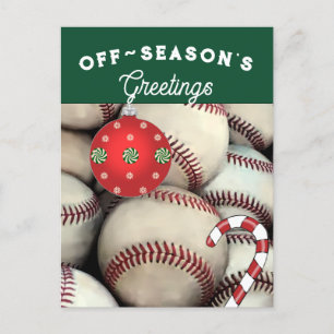 Kerstfeestkaarten voor honkbal feestdagenkaart