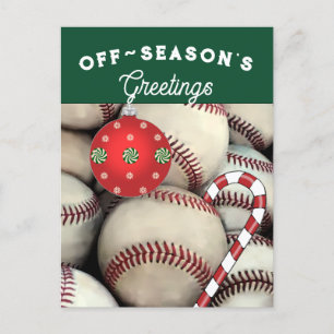 Kerstfeestkaarten voor honkbal feestdagenkaart