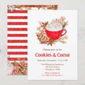 Kerstfeestkoekjes en cacao kaart (Voorkant / Achterkant)