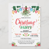 kerstfeestkus onder mistletoe kaart (Voorkant)