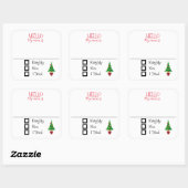 kerstfeestlabel badge Naughty Nice Vierkante Sticker (Vel)