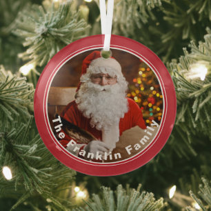 kerstfeestlijst, aangepast kerstfeest glas ornament