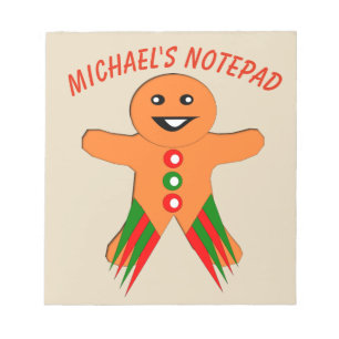 kerstfeestmaal Gingerbrood Man Aangepast Notitiebl Notitieblok