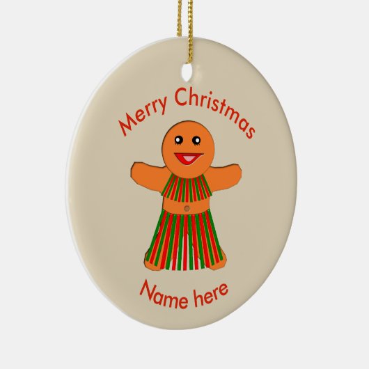 kerstfeestmaal Gingerbrood Woman Custom Ornament (Rechts)