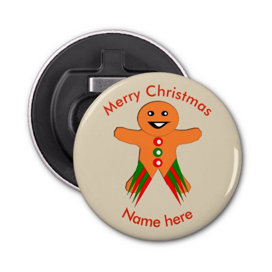 kerstfeestmaal groothandelaarmanboetsgeopend button flesopener (Voorkant)