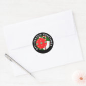 Kerstfeestmaal met honkbal ronde sticker (Envelop)