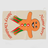 kerstfeestman op maat golfhanddoek (Horizontaal)