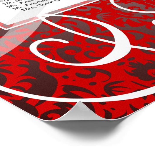 Kerstfeestrode cirkels 8 Tafelzitje Poster (Hoek)