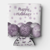 kerstfeestroze Paarse Ornamenten Snowflakes Blikjeskoeler (Voorkant)