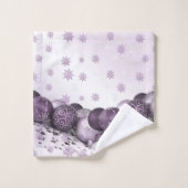 kerstfeestroze Paarse sierschilfers Bad Handdoek (Wasdoekje)