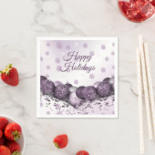 kerstfeestroze Paarse sierschilfers Servet (Insitu)